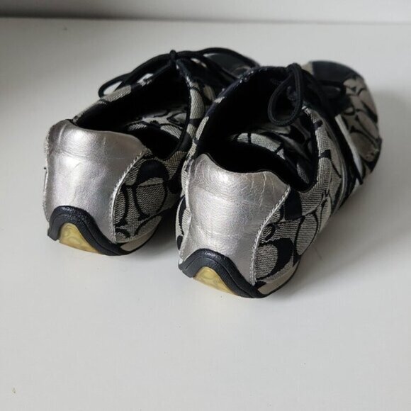 COACH | Jayme Signature C Logo Gray & Black Lace Up Shoes sneakers sz 6.5M - Picture 3 of 4